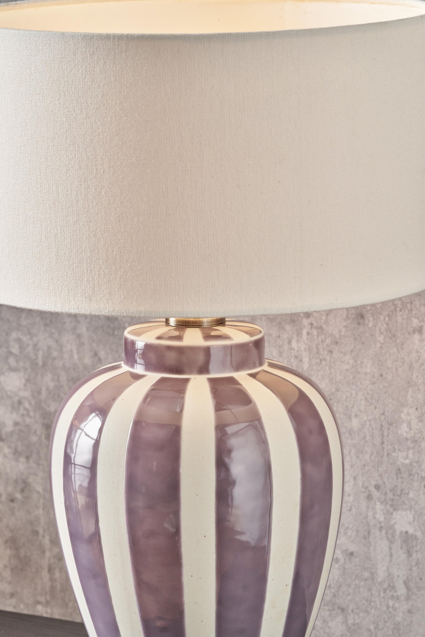 Priscilla Lilac and Ivory Stripped Table Lmap