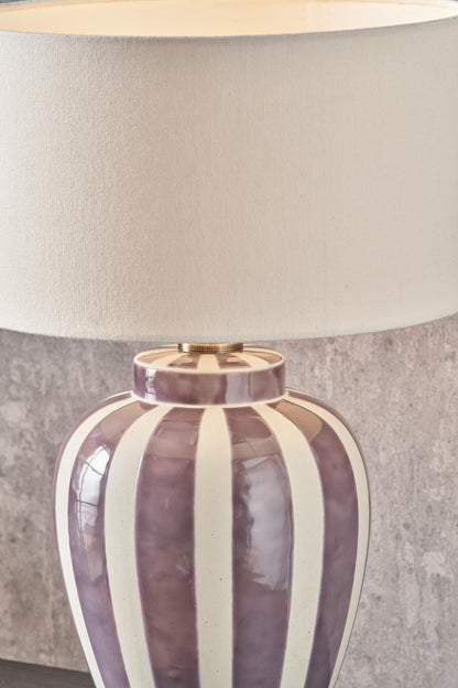 Priscilla Lilac and Ivory Stripped Table Lmap