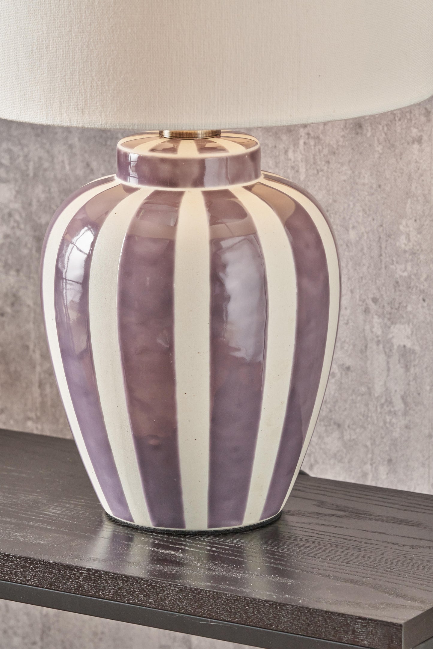 Priscilla Lilac and Ivory Stripped Table Lmap