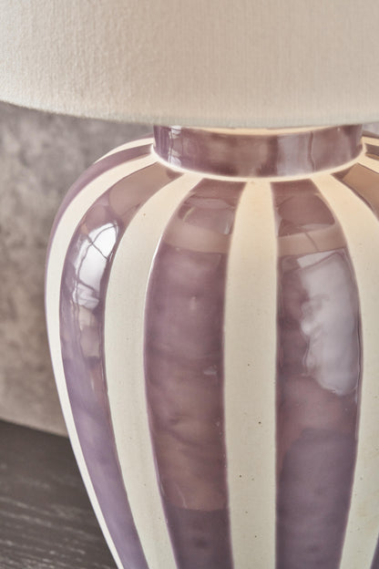 Priscilla Lilac and Ivory Stripped Table Lmap