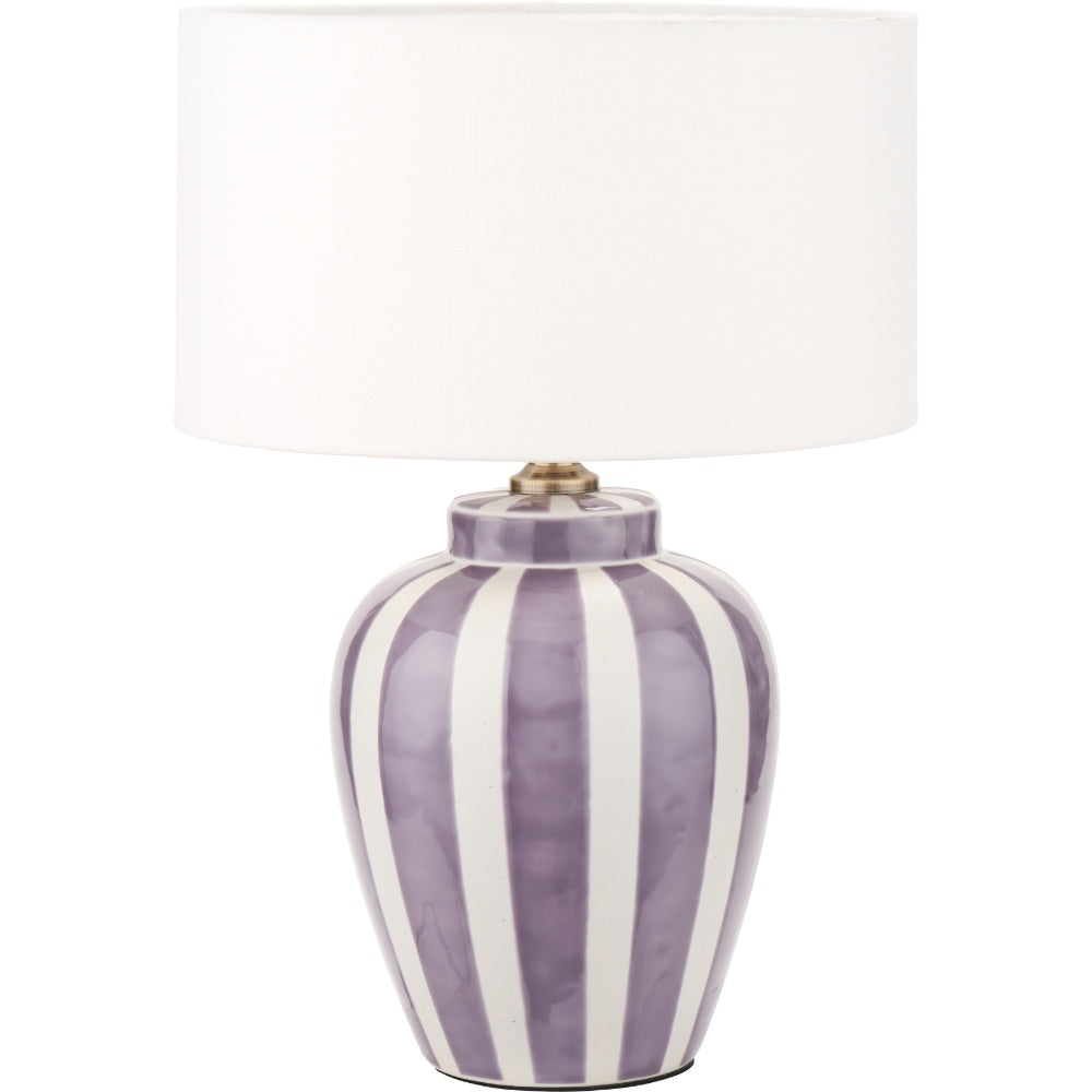 Priscilla Lilac and Ivory Stripped Table Lmap