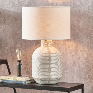 Tania Grey and White Table Lamp
