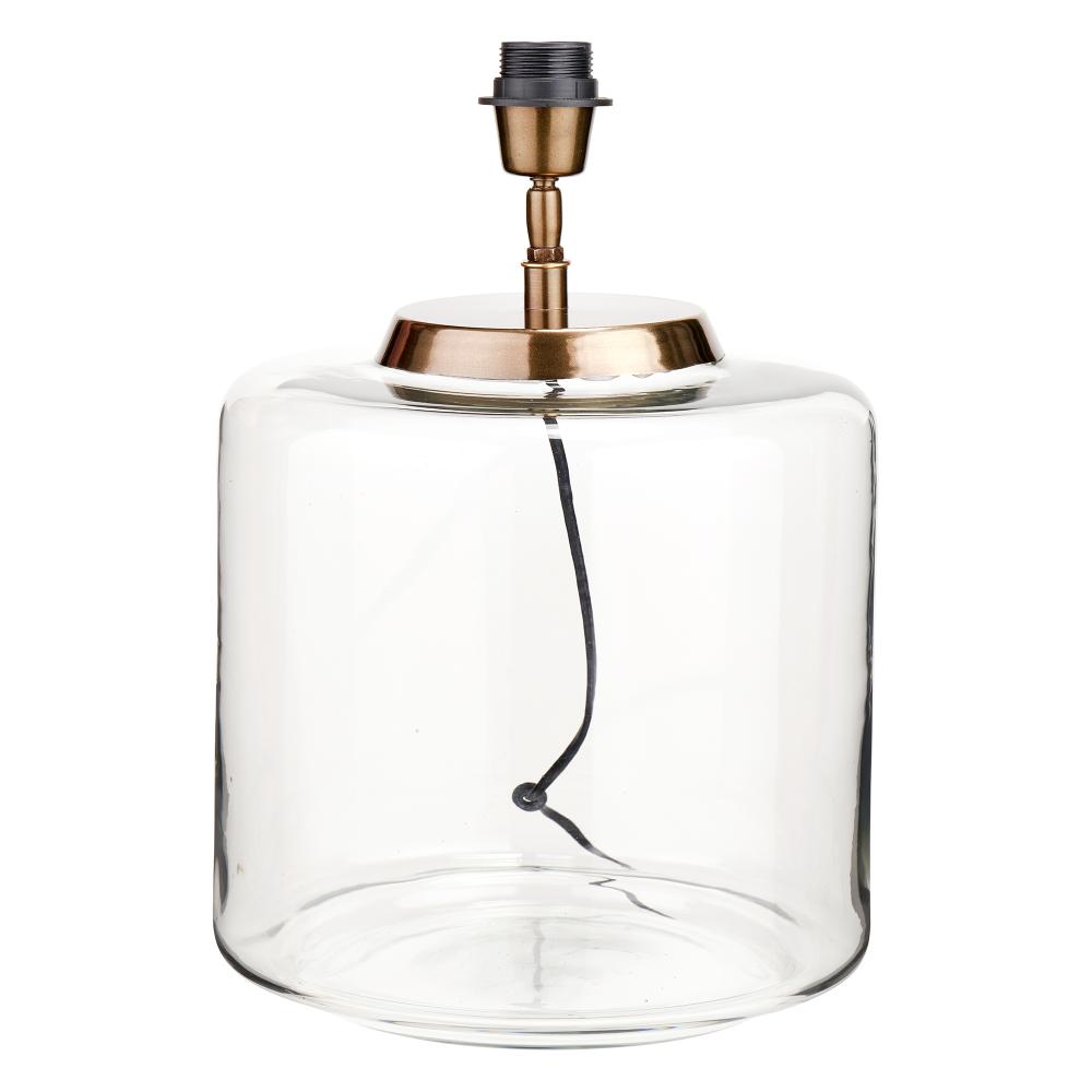Josie Clear Glass and White Shade Table Lamp