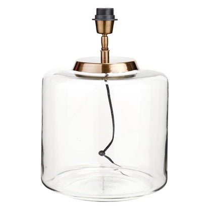 Josie Clear Glass and White Shade Table Lamp