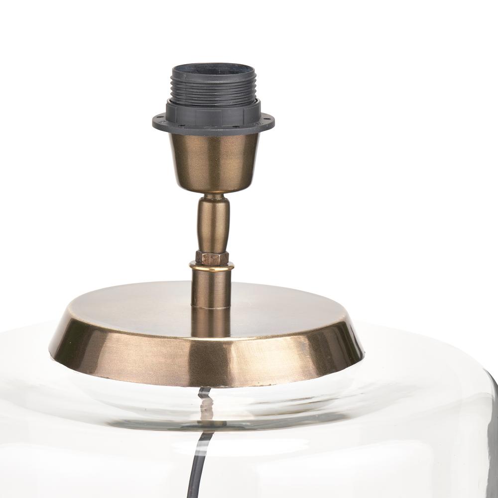 Josie Clear Glass and White Shade Table Lamp