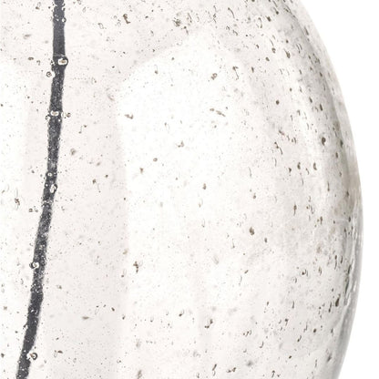 Elysia Round Bubble Glass Table Lamp with Silver Shade