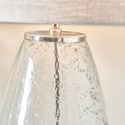 Elysia Bubble Glass Table Lamp with Silver Shade