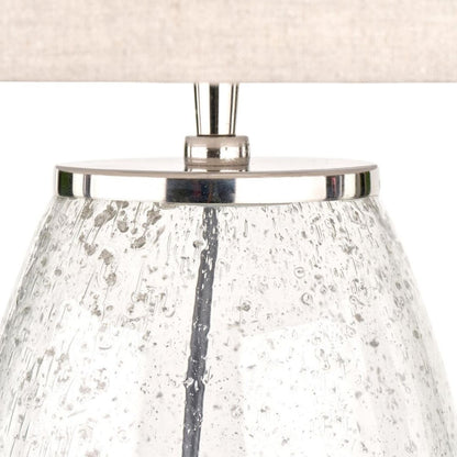 Elysia Bubble Glass Table Lamp with Silver Shade