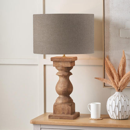 Kavya Antique Brown Wood Table Lamp