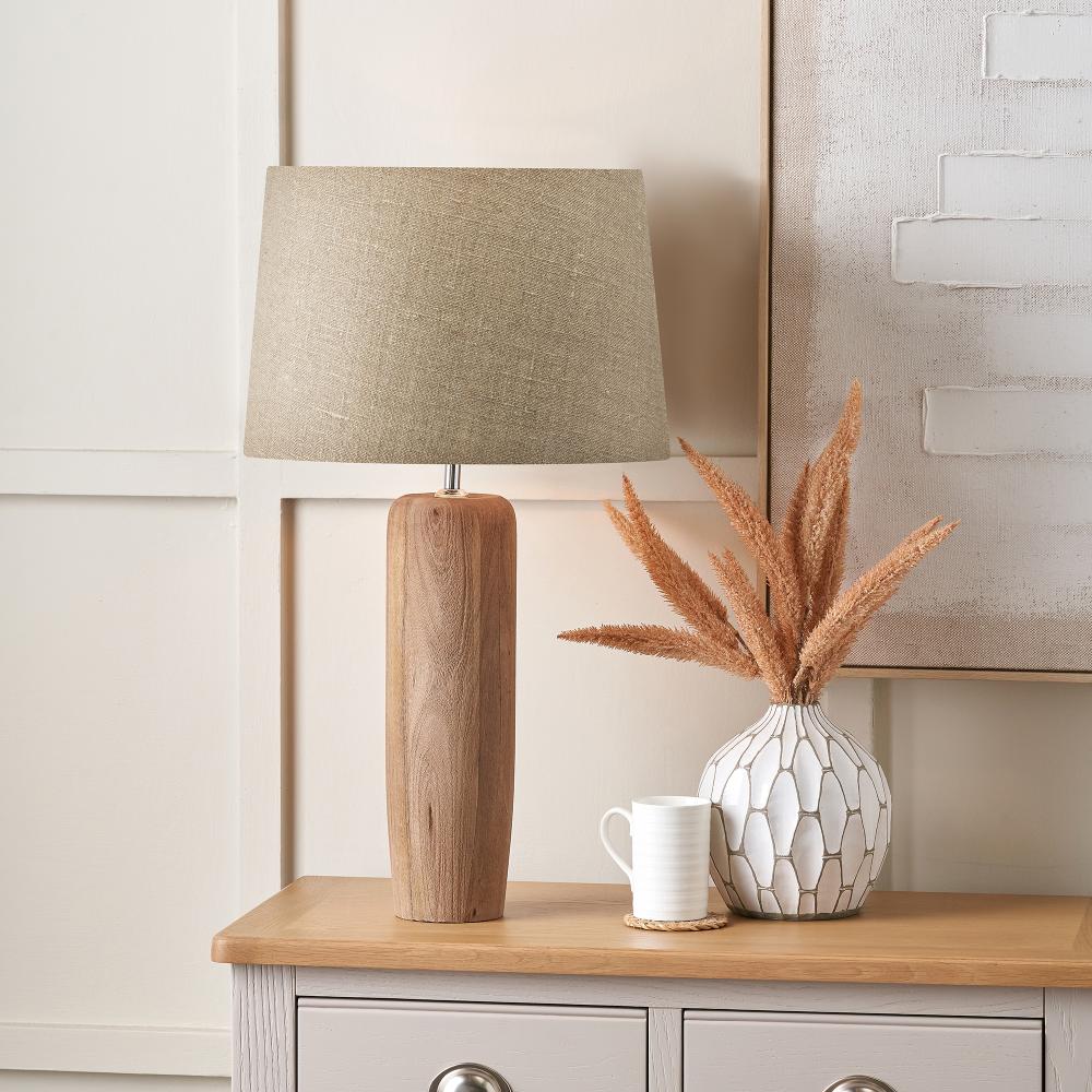 Inaya Natural Wood Large Table Lamp