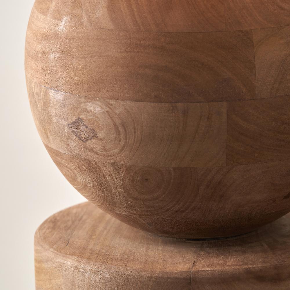 Ziva Antique Brown Wood Table Lamp
