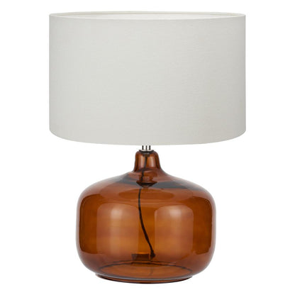 Corby Amber Glass Table Lamp
