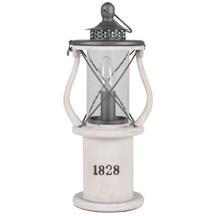 Gibson Lantern 40cm Table Lamp White Wood