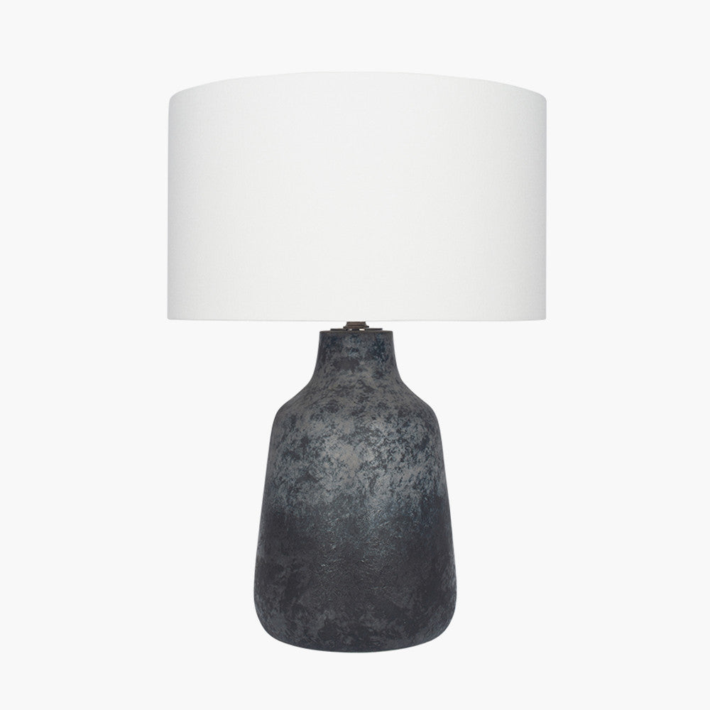 Vulcan Dark Grey Ceramic Table Lamp with White Shade