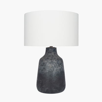 Vulcan Dark Grey Ceramic Table Lamp with White Shade