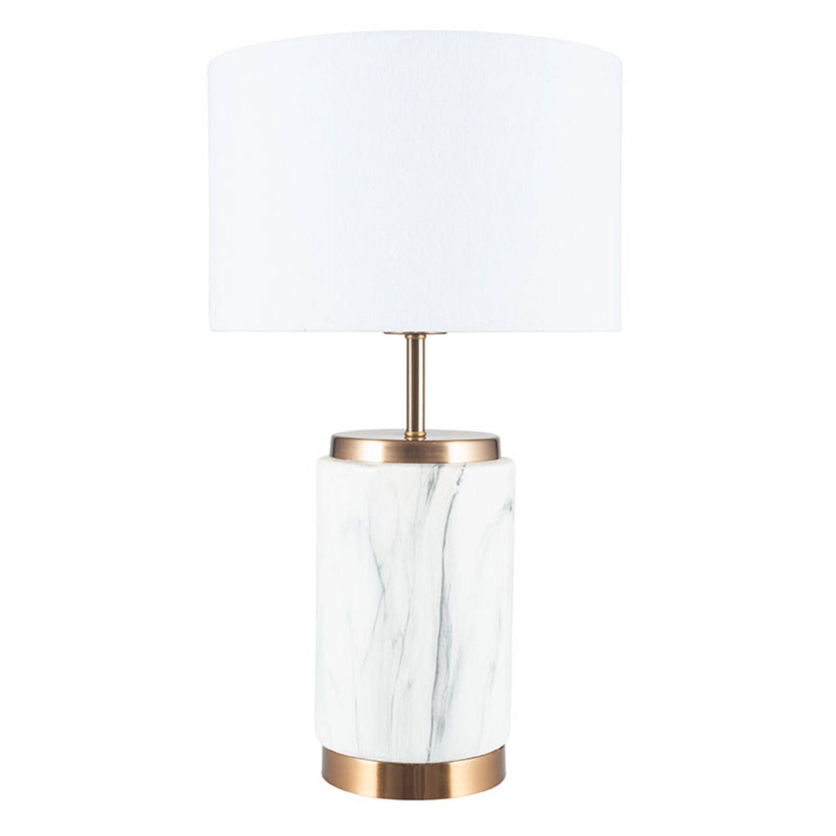 Carrara Marble Gold 49.5cm Table Lamp Drum Shade