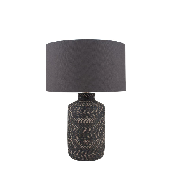 Atouk Textured Black Stoneware Table Lamp