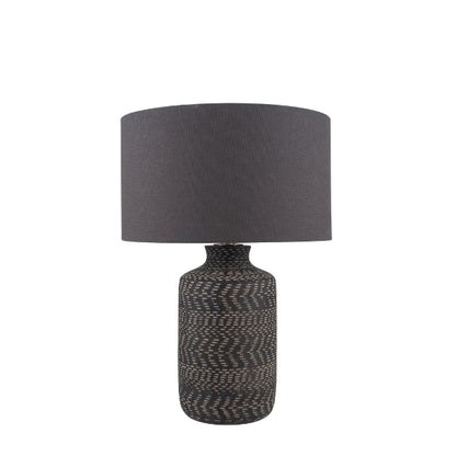 Atouk Textured Black Stoneware Table Lamp