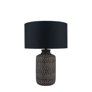 Atouk Textured Black Stoneware Table Lamp