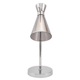 Monroe Smoked Glass & Silver Desk Table Lamp