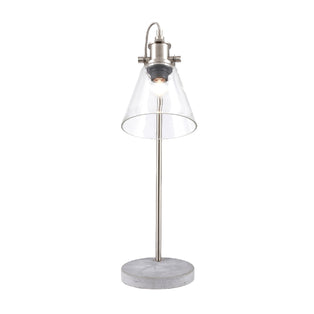 Chaplin Concrete & Chrome Desk Table Lamp with Glass Shade