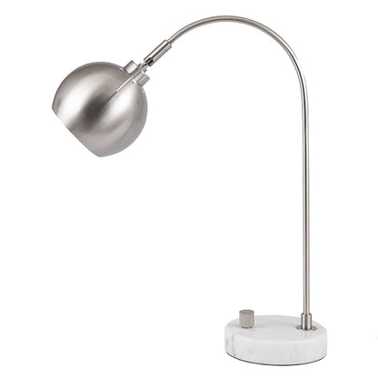 Feliciani Brushed Silver & Marble Desk Table Lamp