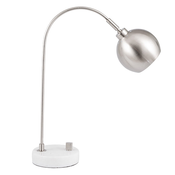 Feliciani Brushed Silver & Marble Table Lamp