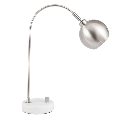 Feliciani Brushed Silver & Marble Desk Table Lamp