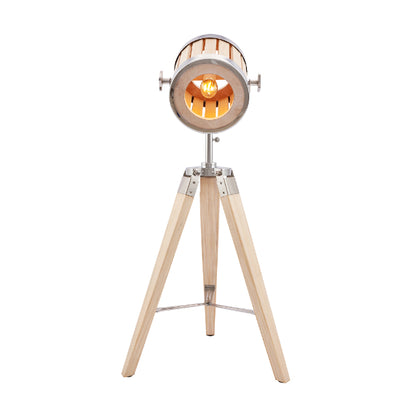 Staithes Natural Wood Tripod Desk Table Lamp