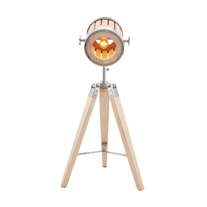 Staithes Natural Wood Tripod Desk Table Lamp