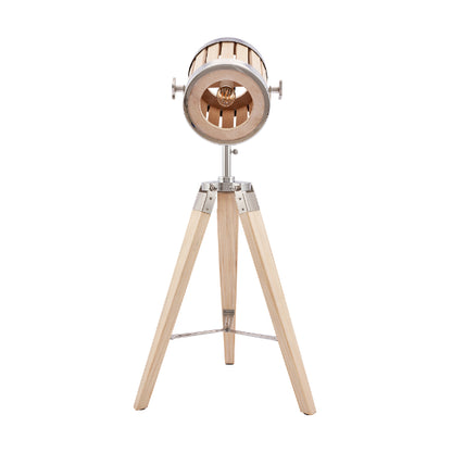 Staithes Natural Wood Tripod Desk Table Lamp