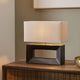 Block Black Ceramic Table Lamp with Neutral Shade