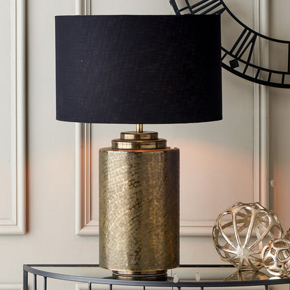 Zuri Large Antique Brass Metal Pot Table Lamp