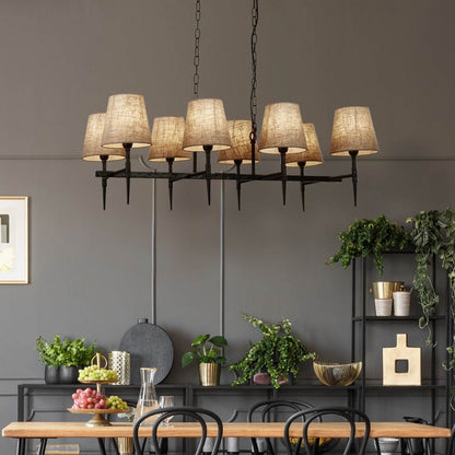 Gothic 8 Light Black Pendant Bar