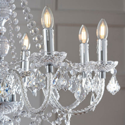Clarence 8 Light Clear & Chrome Chandelier
