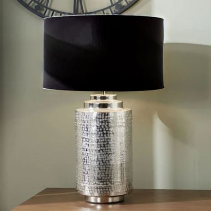 Zuri Large Silver Metal Pot Table Lamp
