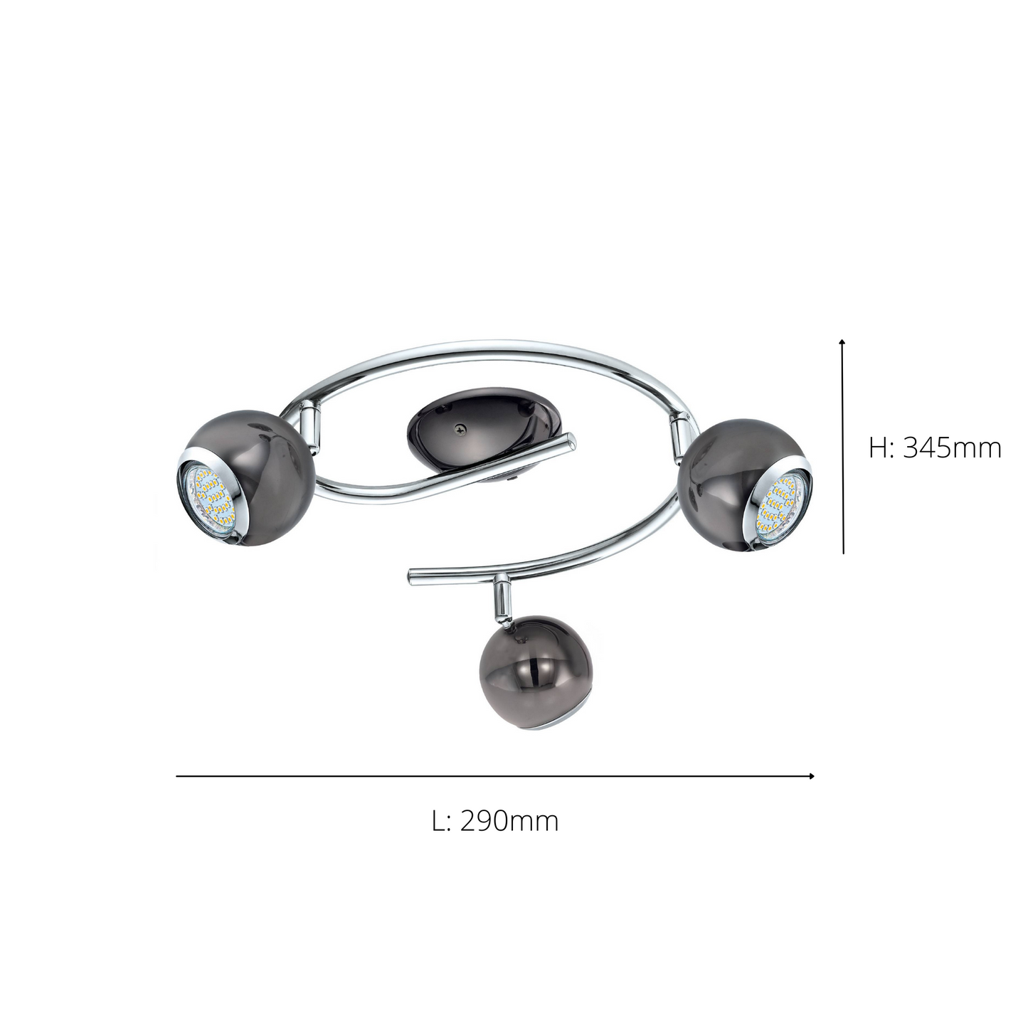 Bimeda 3-Light Grey LED Spotlight