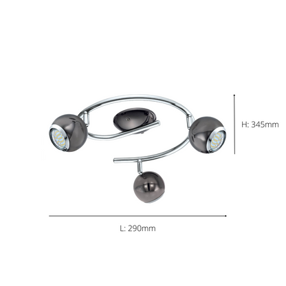 Bimeda 3-Light Grey LED Spotlight