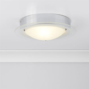 Flush Bathroom Ceiling Light Polished Chrome 30cm