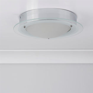Flush Bathroom Ceiling Light Polished Chrome 30cm