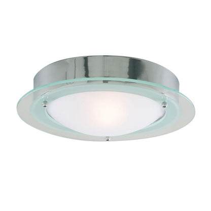 Flush Bathroom Ceiling Light Polished Chrome 30cm