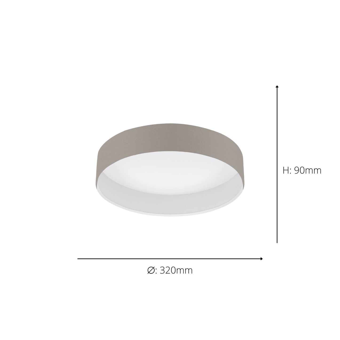 Pasteri 3-Light Taupe LED Flush Ceiling Light