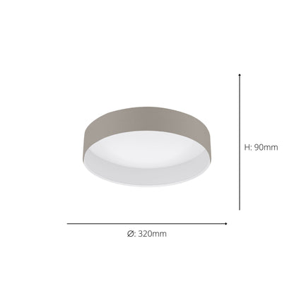 Pasteri 3-Light Taupe LED Flush Ceiling Light