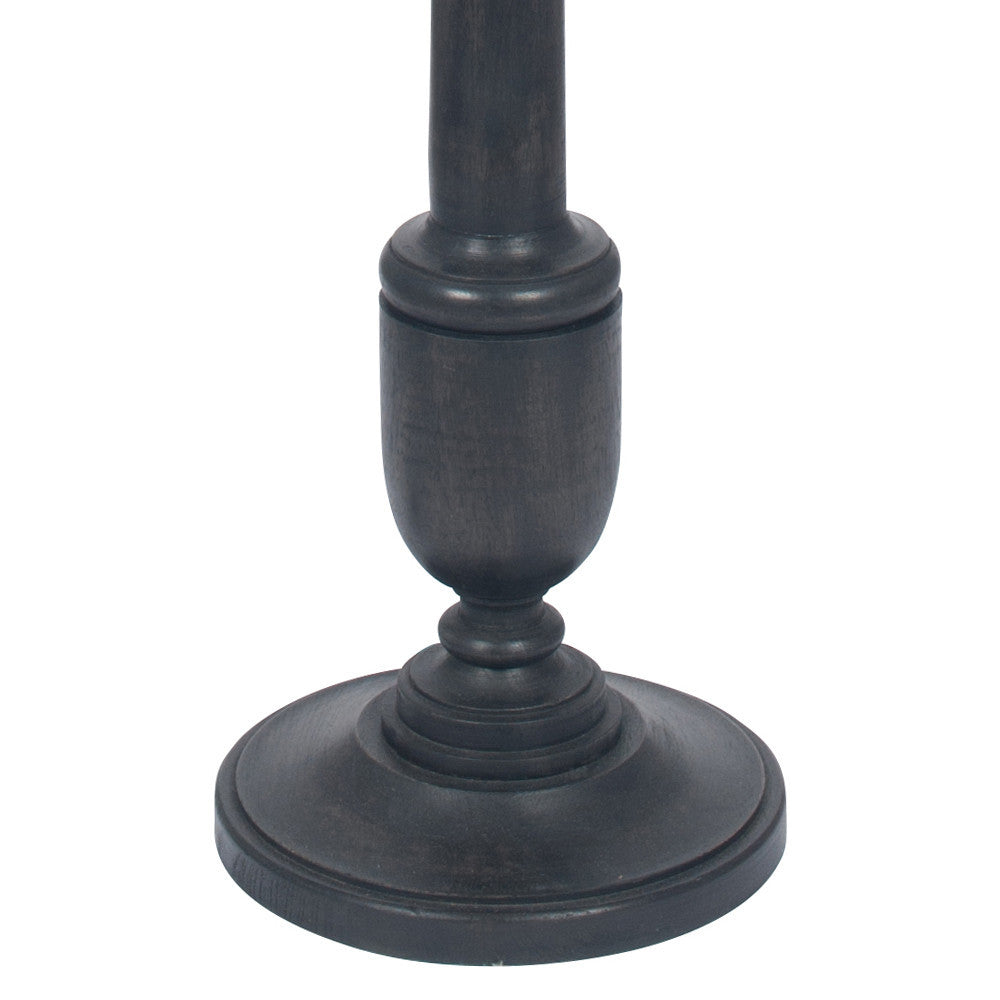 Captiva Antique Black Candle Stick Wood Floor Lamp