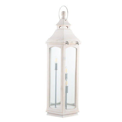 Adeline 3 Light White Wash 95cm Lantern Floor Lamp