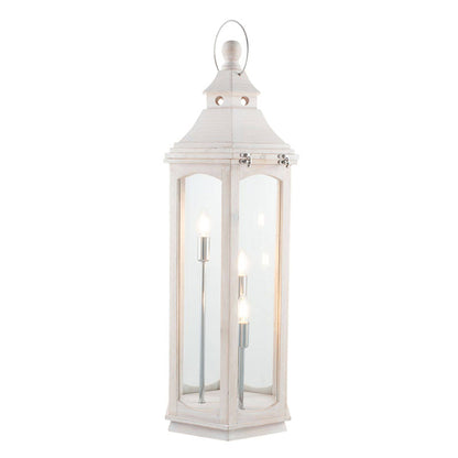 Adeline 3 Light White Wash 95cm Lantern Floor Lamp