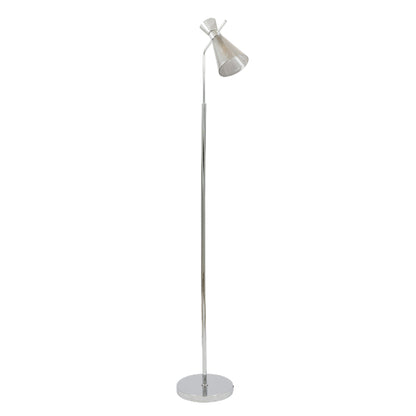 Monroe Smoked Glass & Silver Task Floor Lamp
