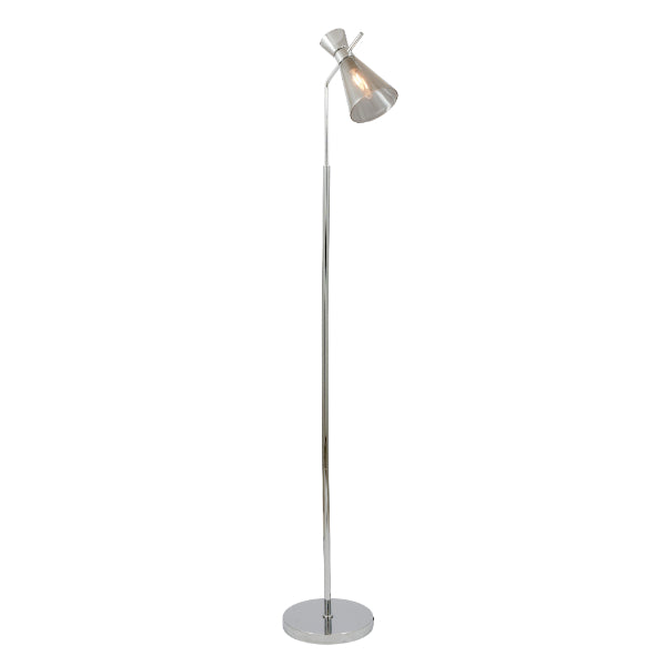 Monroe Smoked Glass & Silver Task Floor Lamp