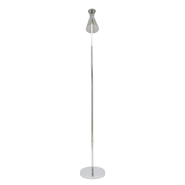 Monroe Smoked Glass & Silver Task Floor Lamp