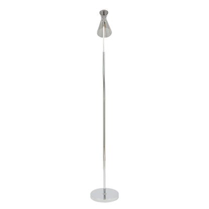 Monroe Smoked Glass & Silver Task Floor Lamp